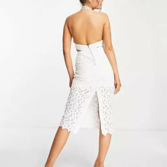 BARDOT BNWT Women Lace Cut Out Midi Dress New White - Picture 2 of 12